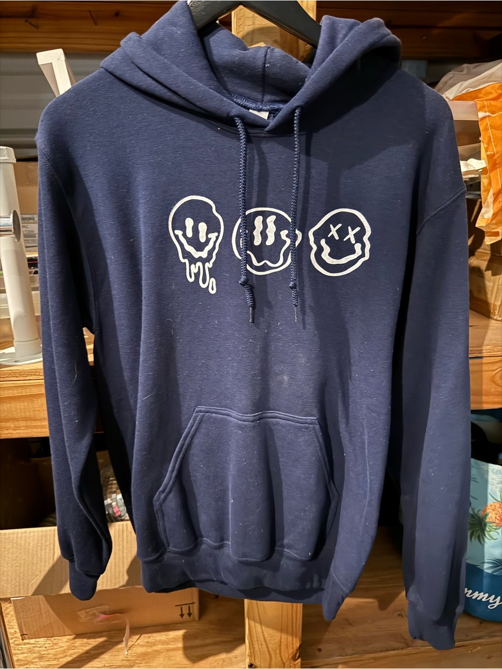 Navy Graphic Hoodie Sweatshirt - Unbranded